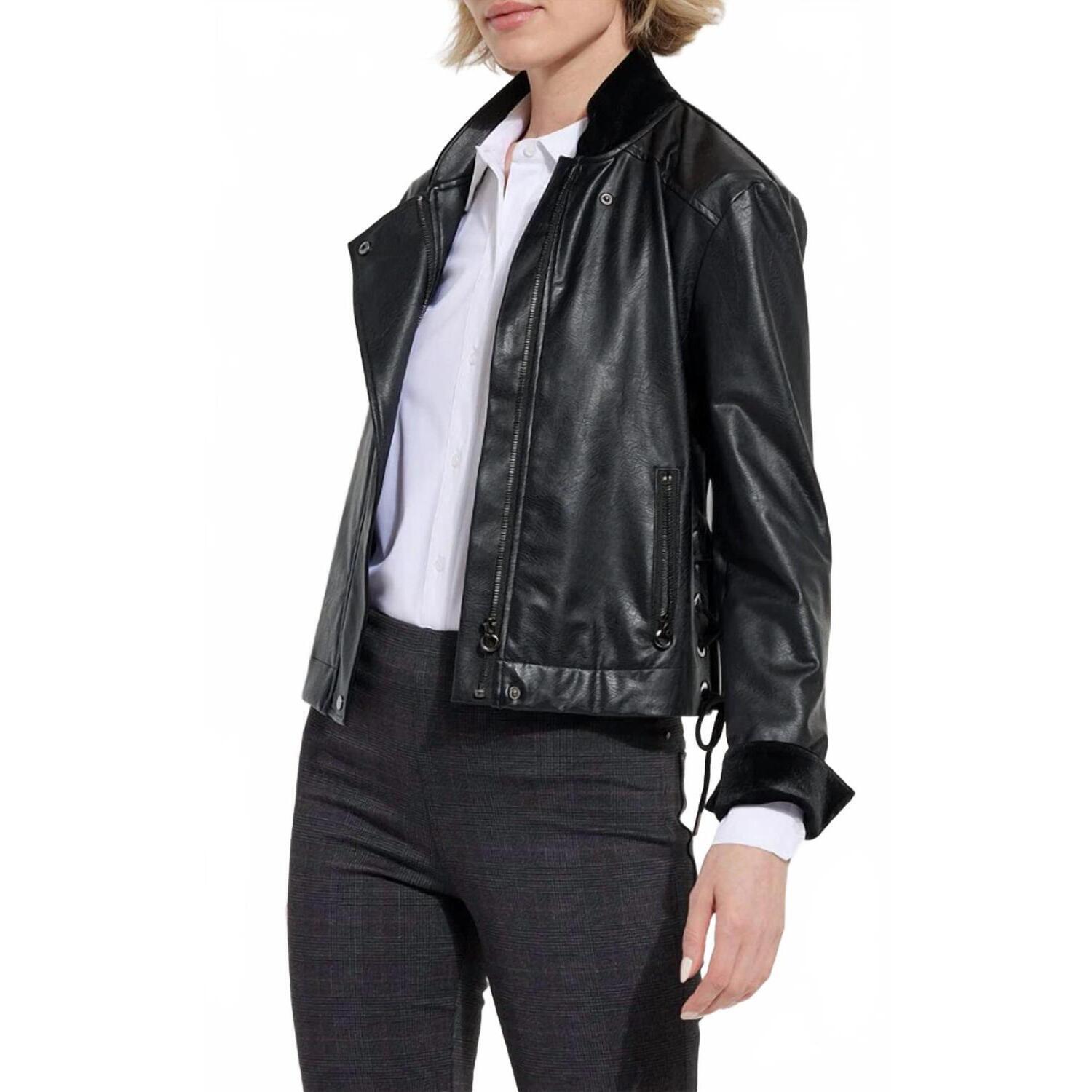 New Lysse Sawyer Moto Bomber Jacket In Black
